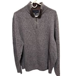Scott Barber Merino Wool Blend Quarter 1/4 Zip Men's Gray Sweater Sz XL